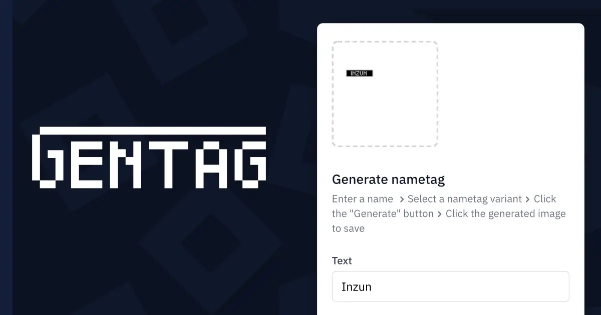 Marketing image for Nametag Generator